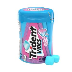 Trident Vibes Cotton Candy Flavored Gum 40ct Bottle 4ct